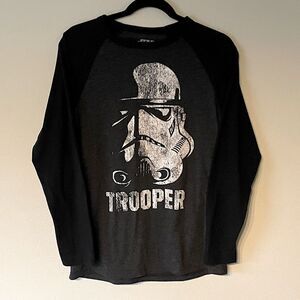 Star Wars, Women’s Black & Gray, Storm-Trooper, Long-Sleeve Tee. Size Small.